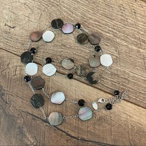 Lia Sophia Necklace Faux Abalone and Mother of Pearl Neutral